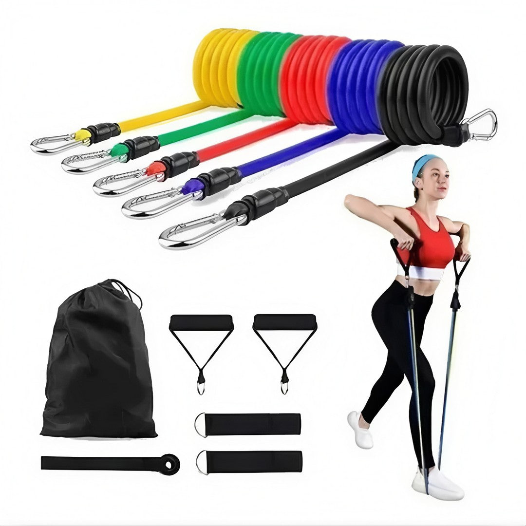 PowerFit™ – Kit 11 Peças Elástico Extensor para Treino e CrossFit