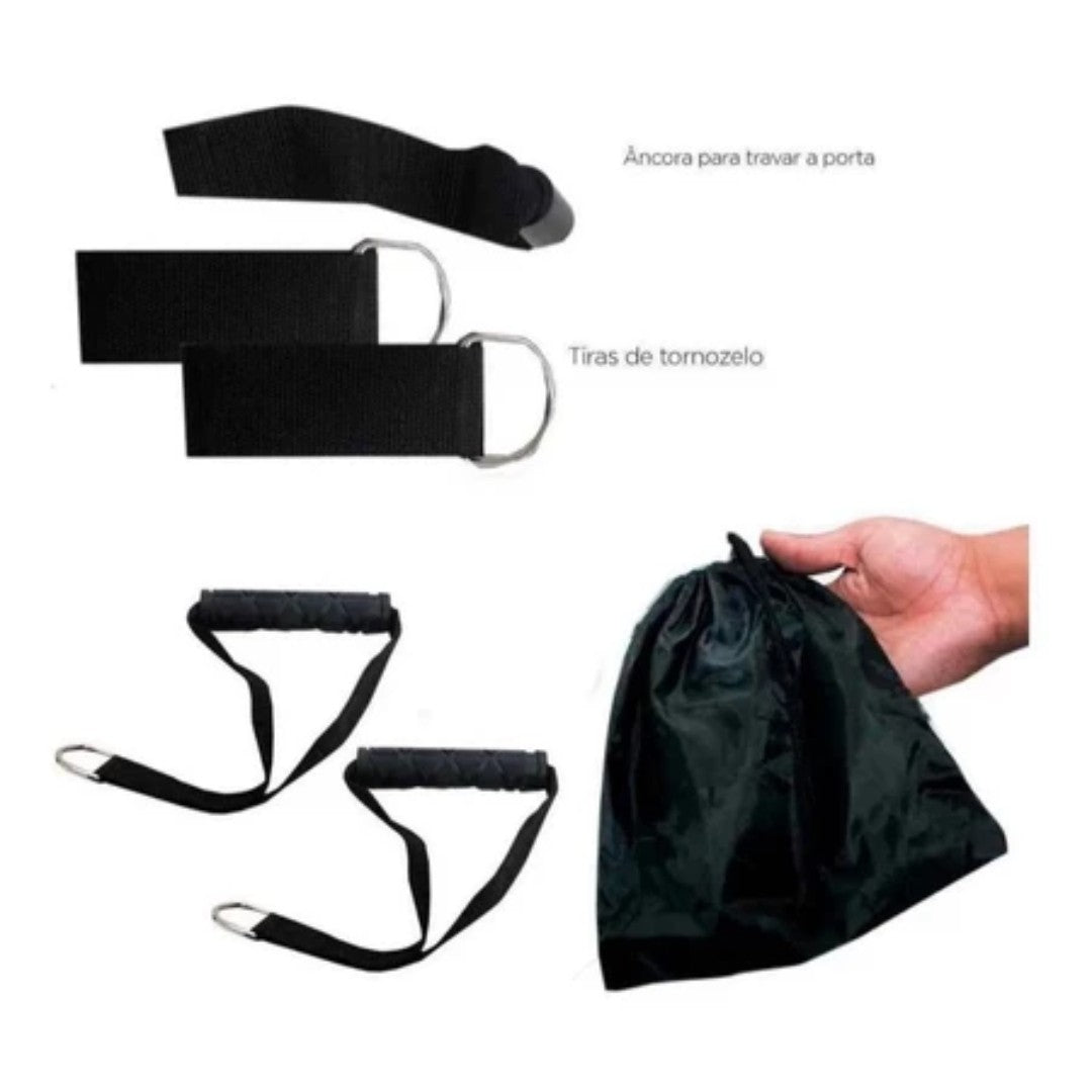 PowerFit™ – Kit 11 Peças Elástico Extensor para Treino e CrossFit