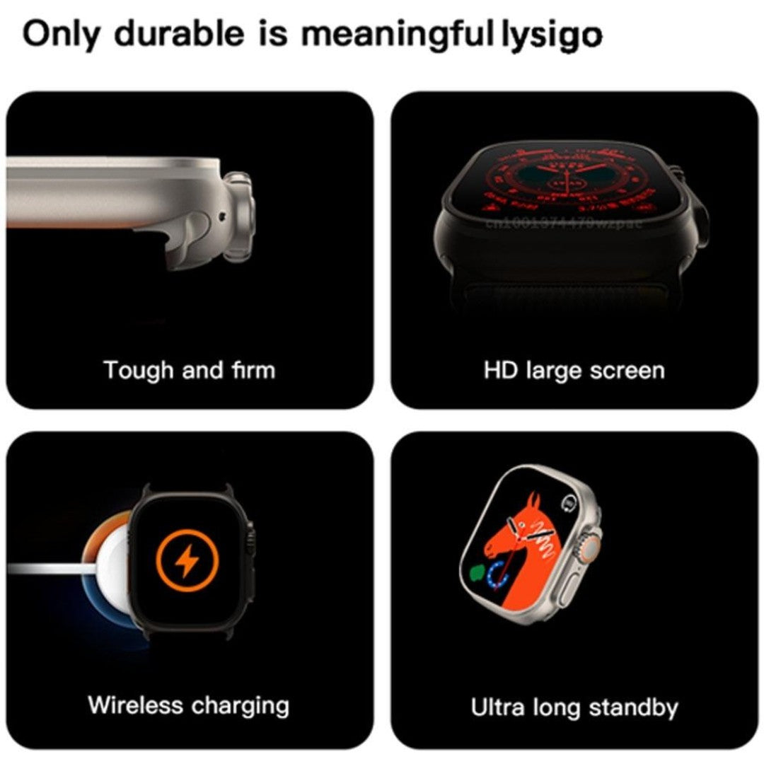 Smartwatch 9 Ultra – Tela 1.99” | Bluetooth Duplo, Monitoramento de Saúde e Múltiplas Funções | Android & iOS