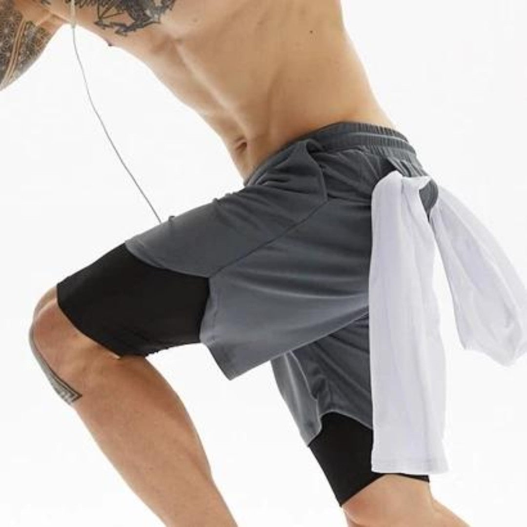 Kit 2 Shorts Kong Bermuda 2 em 1 Para Academia